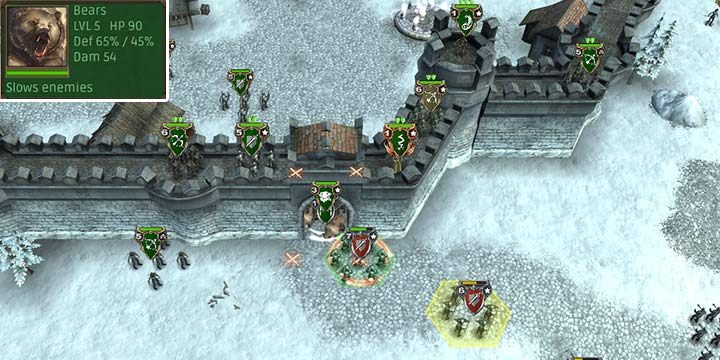 Niedźwiedzie to potężną jednostka, która posiada sporo punktów życia oraz dużą redukcję obrażeń. Jest to idealna jednostka obronna. Umieść ją w bramie i trzymaj w pobliżu medyka, aby bez problemu utrzymać przejście. - Misja 15 - Persistence | Kampania Elfów w Hex Commander - Hex Commander - poradnik do gry