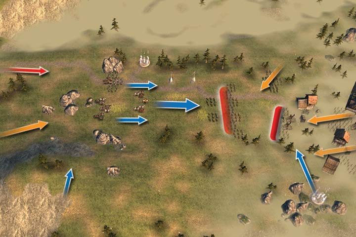 Pośrodku mapy rozpoczynasz misję z sporą ilością jednostek - Misja 8 - Valendorf | Kampania w Hex Commander - Hex Commander - poradnik do gry