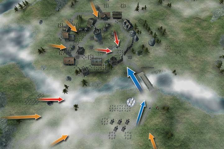 Twoje wojska znajdują się na południe od wioski tuż przy teleporcie - Misja 16 - Szturm na Rauenborn | Kampania w Hex Commander - Hex Commander - poradnik do gry