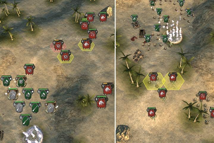 Skuteczne blokowanie jednostek wroga, jest kluczem do sukcesu. W ten sposób, będziesz walczył z mniejszą liczbą wrogów, w momencie, gdy tobie to odpowiada. - Misja 12 - Kłopoty z wywernami | Kampania Krasnoludów w Hex Commander - Hex Commander - poradnik do gry