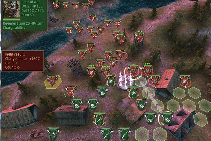 Szarża dzików jest równie silna, co szarża kawalerii czy jednorożców. Dziki bojowego mają wiele zalet, ale musisz uważać, aby nie stracić ich nierozsądnie. - Misja 17 - Ścigana | Kampania Krasnoludów w Hex Commander - Hex Commander - poradnik do gry