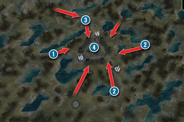 Obrona fortu może nie wydawać się łatwa - gobliny będą nacierać z kilku stron - Misja 28 - Kurhan Vulpisa | Kampania Krasnoludów w Hex Commander - Hex Commander - poradnik do gry