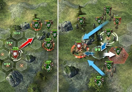 Ustaw swoje oddziały walczące wręcz w lesie, a łuczników tuż za nimi. W razie potrzeby wymieniaj Wojowników z pełnym zdrowie. W ten sposób pokonasz wrogie bestie. - Misja 2 - Szafirowy Potok | Kampania Elfów w Hex Commander - Hex Commander - poradnik do gry