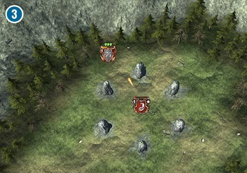 Z tej pozycji masz lepsze szansę na wygraną z wrogim magiem. - Misja 5 - Bitwa o Krąg Druidów | Kampania Elfów w Hex Commander - Hex Commander - poradnik do gry