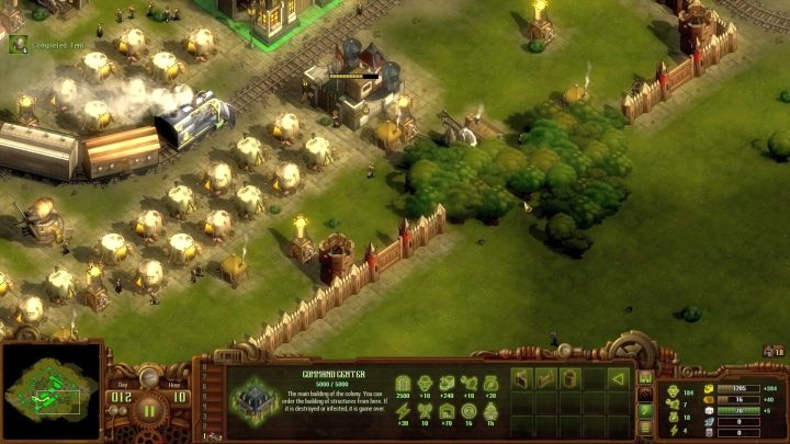 Mimo, iż nie pojawiają się tutaj hordy, warto otoczyć bazę murem. - Misja 03 - Łąka Myśliwych | Solucja They Are Billions - They Are Billions - Poradnik Do Gry