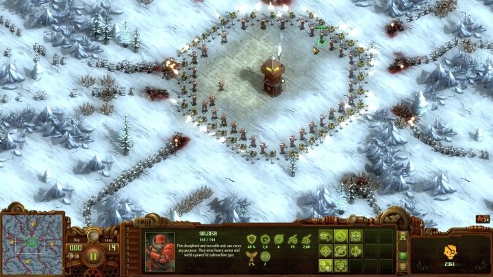 Linia obronna utworzona z Os i Żołnierzy to najlepsza taktyka na tą misję. - Horda zarażonych #5 (Infected Swarm #5) | Solucja They Are Billions - They Are Billions - Poradnik Do Gry