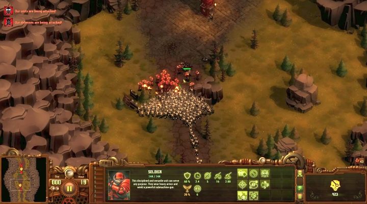 Rozdziel dostępne punkty po połowie i wykorzystaj je, do utworzenia linii obrony. - Horda Zarażonych #3 (Infected Swarm #3) | Solucja They Are Billions - They Are Billions - Poradnik Do Gry