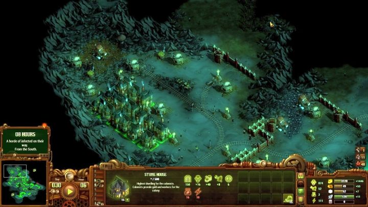 Złoża złota pozwalają znacząco zwiększyć ilość pozyskiwanego złota. - Misja 09 - Krucze Kopalnie (The Mines of the Raven) | Solucja They Are Billions - They Are Billions - Poradnik Do Gry