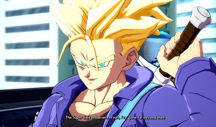 Syn Vegety, który pochodzi z alternatywnej rzeczywistości i świata, który uległ zniszczeniu przez androidy 17 i 18 - Trunks | Postacie DB Fighter Z - Dragon Ball FighterZ - poradnik do gry