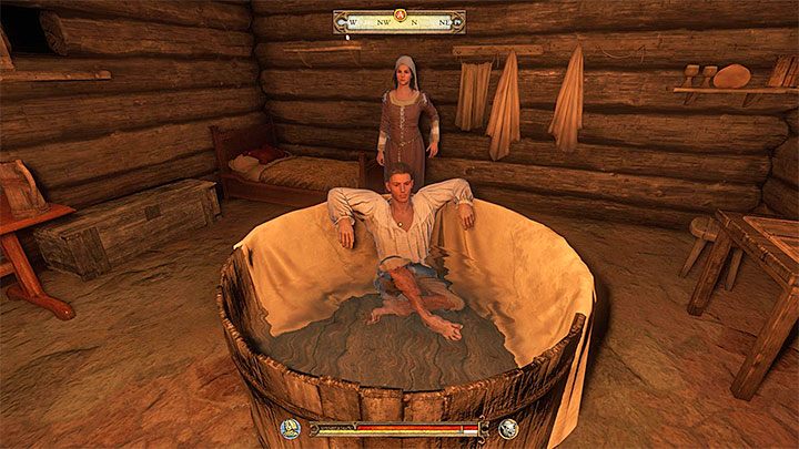 Z Ptaszkiem musicie spotkać się w godzinach wieczornych, tak więc dotrzyjcie do łaźni około 20:00 - Kingdom Come: Jak odblokować trofeum Rycerz rozbójnik? - Kingdom Come Deliverance - poradnik do gry