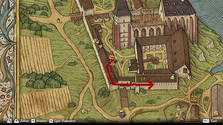 Na teren klasztoru wejdź od południowej strony przechodząc po moście zwodzonym - Kingdom Come: Gdzie znaleźć Nekronomikon (zadanie Niespokojna dusza)? - Kingdom Come Deliverance - poradnik do gry