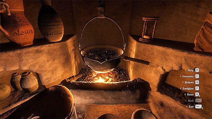 Krok 4 - Zacznij używać miecha (pociąganie za sznurek) żeby doprowadzić do podgrzania kotła - Zaraza - wyleczenie mieszkańców Merchojedów | Zadania poboczne w Kingdom Come - Kingdom Come Deliverance - poradnik do gry