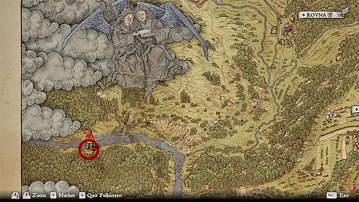 Po znalezieniu się na południowym brzegu rzeki wyrusz na zachód pozostając przez cały czas blisko niej - Skarb XVI - Mapy skarbów w Kingdom Come - Kingdom Come Deliverance - poradnik do gry