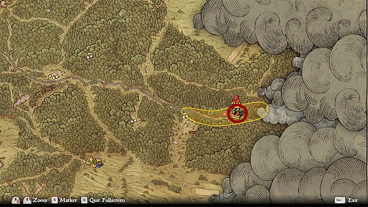 Miejsce odnalezienia Kołaczka prezentują powyższe obrazki - jest to wschodnia część obszaru do zbadania oznaczonego na żółto na mapie bohatera (daleko na południe od stadniny w Użycach i na północny-wschód od Oberży Na Polance) - Użyce | Zadania poboczne Kingdom Come - Kingdom Come Deliverance - poradnik do gry