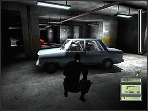 Trzymając się dalej lewej strony, przejdź w cieniu w stronę samochodu z włączonymi światłami - Etap 1 (1) | Defense Ministry | Tom Clancys Splinter Cell - Tom Clancys Splinter Cell - poradnik do gry