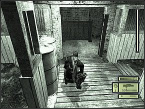 W korytarzu skręć w lewo i dalej w prawo, w stronę rozmawiających strażników - Etap 2 (1) | Abattoir | Tom Clancys Splinter Cell - Tom Clancys Splinter Cell - poradnik do gry