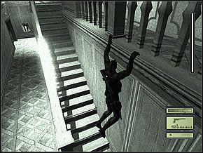 Będąc przy laserach na górze schodów, po prostu wskocz na poręcz i przejdź do drzwi - Etap 1 (2) | Presidental Palace | Tom Clancys Splinter Cell - Tom Clancys Splinter Cell - poradnik do gry