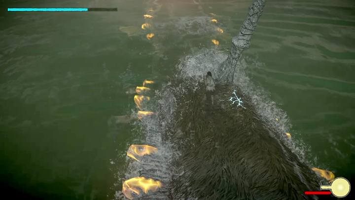 Kolce przestają świecić i atakować, gdy otrzymają obrażenia w punktach przed nimi - Kolos 7 - Hydrus | Solucja Shadow of the Colossus - Shadow of the Colossus - poradnik do gry