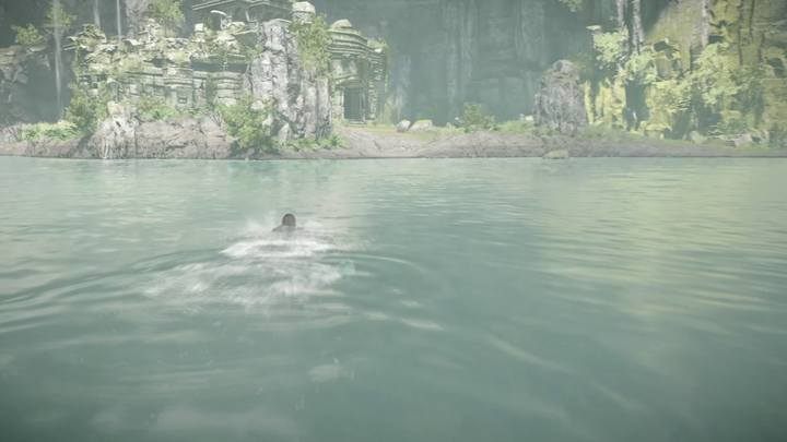 W grocie znajduje się kaplica za zbiornikiem wodnym - jest to korytarz na arenę. - Kolos 8 - Kuromori | Solucja Shadow of the Colossus - Shadow of the Colossus - poradnik do gry