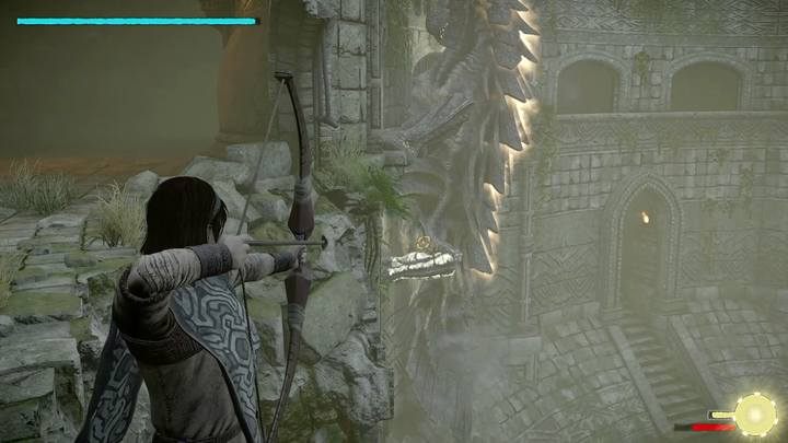 Podejdź do punktu, gdzie znajduje się uszkodzony fragment ściany - Kolos 8 - Kuromori | Solucja Shadow of the Colossus - Shadow of the Colossus - poradnik do gry