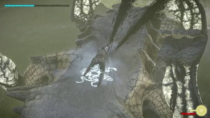 Punkty witalne znajdują się na brzuchu bestii - Kolos 8 - Kuromori | Solucja Shadow of the Colossus - Shadow of the Colossus - poradnik do gry