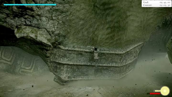 Gdy oponent znajdzie się nad gejzerem, masz niewiele czasu - Kolos 9 - Basaran | Solucja Shadow of the Colossus - Shadow of the Colossus - poradnik do gry