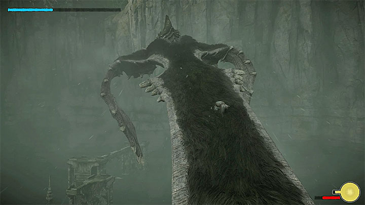 Najczęstszym powodem nieudanej próby złapania się kolosa jest to, że bohater nie złapał się sierści potwora - Sterowanie w Shadow of the Colossus - Shadow of the Colossus - poradnik do gry