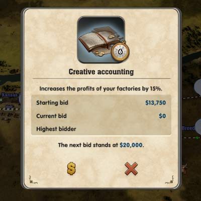 Dzięki aukcją możesz zaoszczędzić punkty badań. - Railway Empire: Porady na start - Railway Empire - poradnik do gry