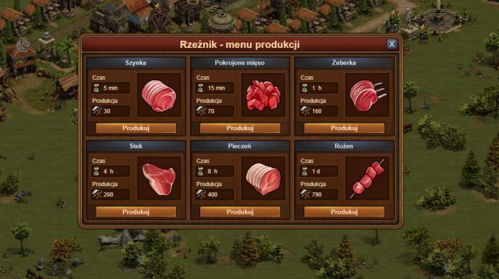 Podczas produkcji zaopatrzenia można zlecić jedną z 6 opcji produkcji. - Monety i zaopatrzenie w Forge of Empires | Mechanizmy rozgrywki - Forge of Empires - Poradnik do gry