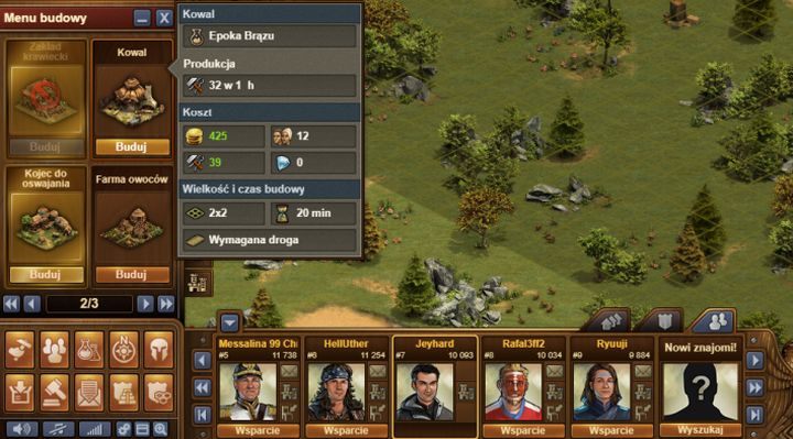 Kowal zapewnia największą wydajność, pod warunkiem częstego logowania się. - Jak szybko rozwijać miasto w Forge of Empires? - Forge of Empires - Poradnik do gry