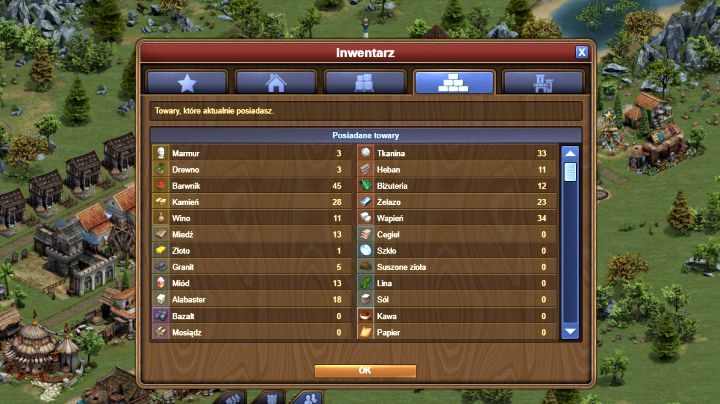 Dostępne towary podejrzeć można w Inwentarzu. - Towary w Forge of Empires - Forge of Empires - Poradnik do gry