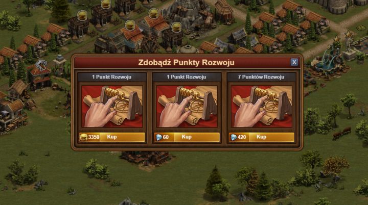 Punkty rozwoju można kupować za monety. - Badania w Forge of Empires - Forge of Empires - Poradnik do gry