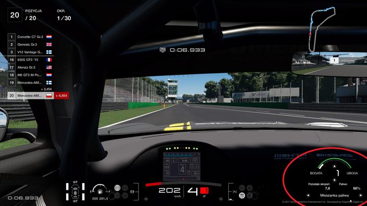 Regulując bogactwo mieszanki paliwowej możemy dłużej zostać na torze, ale kosztem czasów okrążeń. - Zjeżdżać do pit-stopu czy nie w Gran Turismo Sport? - Gran Turismo Sport - poradnik do gry