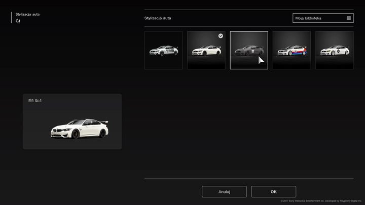 W menu Warsztat podmienimy malowanie samochodu. - Edycja kalkomanii w Gran Turismo Sport - Gran Turismo Sport - poradnik do gry