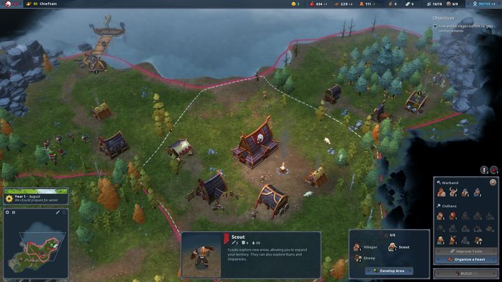 Osada ta stanowi wszystkie budynki, którymi dysponujesz. - Potyczka | Solucja do Northgard - Northgard - poradnik do gry