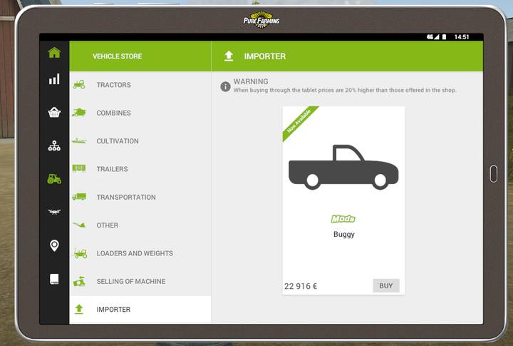 Jeśli załadowany mod był nowym pojazdem, znajdziesz go w sklepie i musisz za niego standardowo zapłacić - Instalacja modów w Pure Farming 2018 - Pure Farming 2018 - poradnik do gry