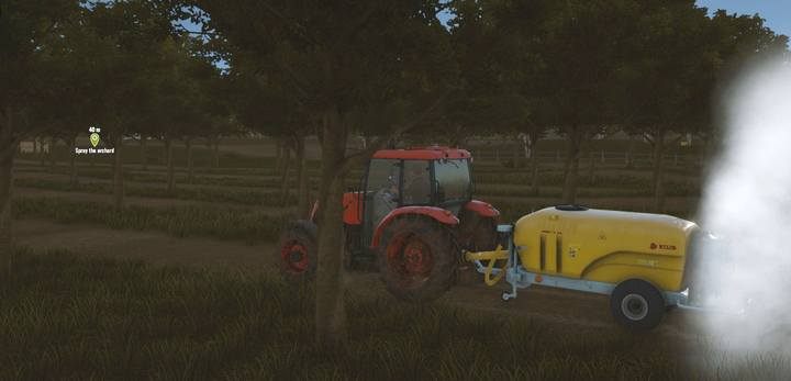 Oprysk to czynność inicjująca wzrost - bez jego wykonania owoce nie będą rosły - Sad w Pure Farming 2018 - Pure Farming 2018 - poradnik do gry