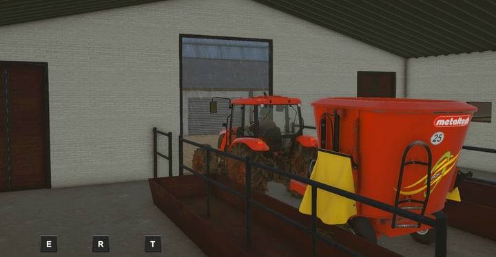 Tylko paszowóz może wyładować pokarm w oborze - Hodowla bydła i trzody w Pure Farming 2018 - Pure Farming 2018 - poradnik do gry