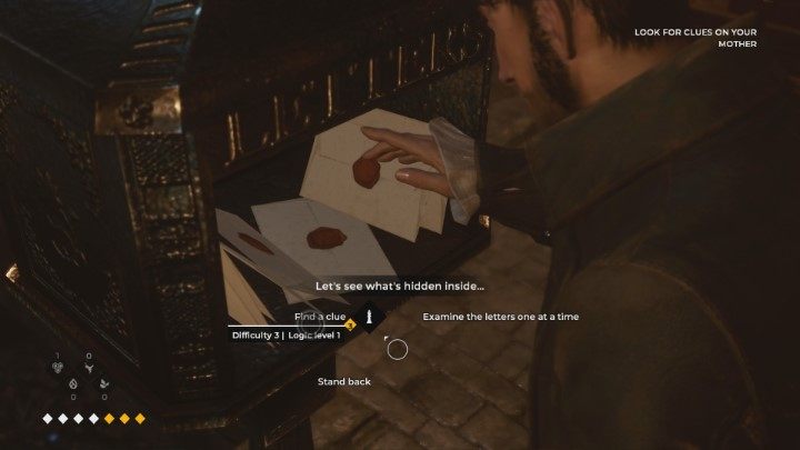 Jeśli posiadasz umiejętność Logic z drzewka Detective, to będziesz mógł wybrać opcję Find a clue - Rozdział 1 Off the coast of England - Epizod 1 The Mad Ones - Solucja - The Council - poradnik do gry