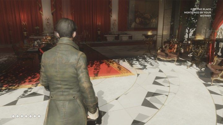 Rozdział rozpoczyna się w pomieszczeniu, w którym odbyła się uczta ze wszystkimi gośćmi Lorda Mortimera - Rozdział 4 Gorgon - Epizod 1 The Mad Ones - Solucja - The Council - poradnik do gry