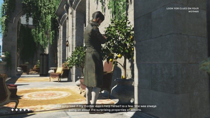 Na początek udaj się na balkon i aktywuj drzewko cytrynowe - Rozdział 3 Wines and cannons - Epizod 1 The Mad Ones - Solucja - The Council - poradnik do gry