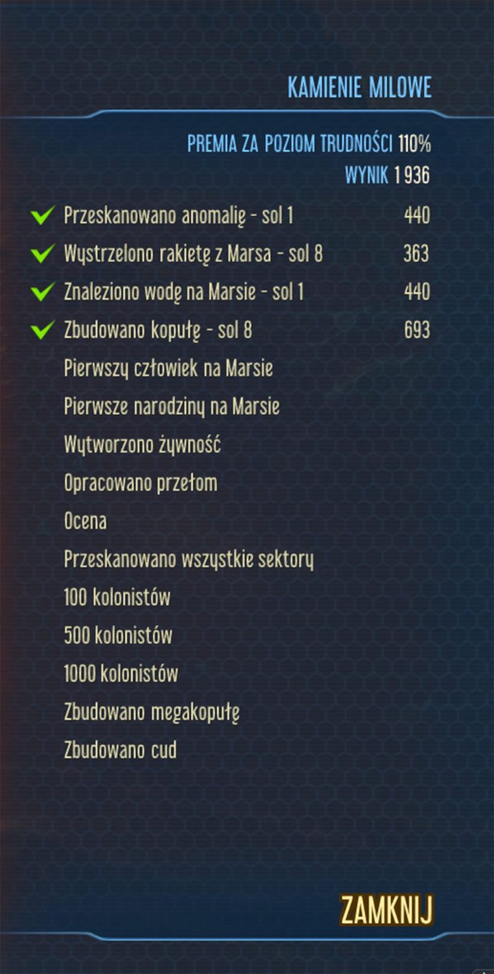 1 - Kamienie milowe w Surviving Mars | Rozgrywka - Surviving Mars - poradnik do gry