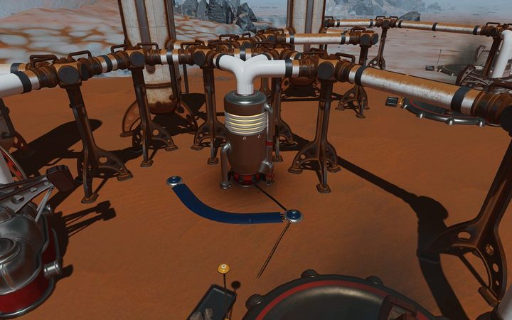 Oczyszczarka tryboelektryczna omiata okoliczne budynki z pyłu, za pomocą impulsów - Rozbudowa bazy w Surviving Mars | Rozgrywka - Surviving Mars - poradnik do gry