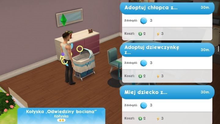 Aby posiadać dzieci trzeba mieć 8 poziom relacji romantycznych z innym simem oraz 11 poziom doświadczenia - Wiek w The Sims Mobile | Żywot Sima - The Sims Mobile - poradnik do gry