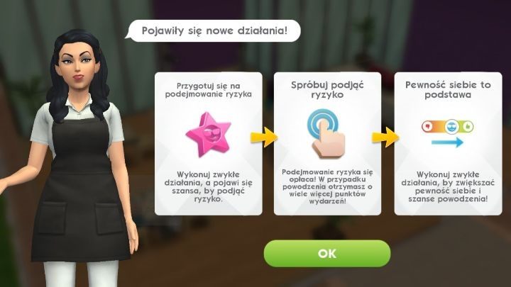 Podejmowanie ryzyka to jedna z interakcji jaką może podjąć sim w The Sims Mobile - Czy opłaca się podejmować ryzyko w The Sims Mobile? - The Sims Mobile - poradnik do gry