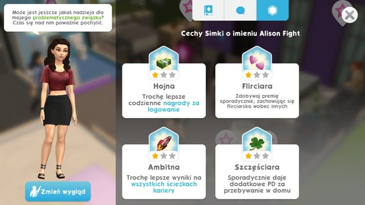 Cechy sima nie wpływają na jego charakter - Cechy | Tworzenie Sima i jego rozwój w The Sims Mobile - The Sims Mobile - poradnik do gry