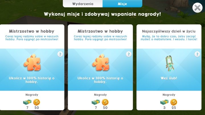 Drugim rodzajem zadań są misję - Zadania i misje w The Sims Mobile | Misje, wydarzenia, kariera i hobby - The Sims Mobile - poradnik do gry