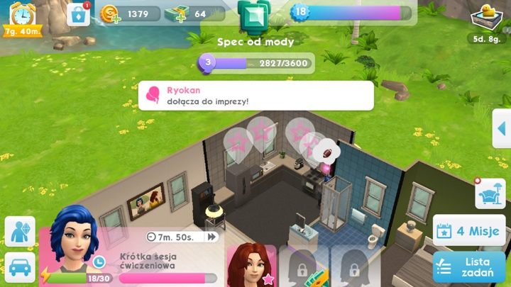 W każdej chwili możesz wyjść z własnej imprezy i udać się na inne wydarzenie - Organizowanie imprez w The Sims Mobile | Misje, wydarzenia, kariera i hobby - The Sims Mobile - poradnik do gry