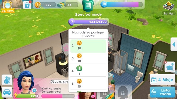 Zbierając punkty imprezowe wbija poziomy imprezy - Organizowanie imprez w The Sims Mobile | Misje, wydarzenia, kariera i hobby - The Sims Mobile - poradnik do gry