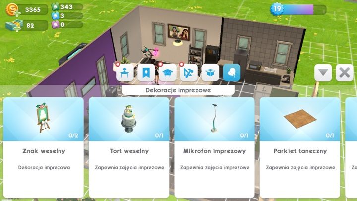 Kiedy rozpoczniesz imprezę będziesz mógł kupić specjalne przedmioty - Organizowanie imprez w The Sims Mobile | Misje, wydarzenia, kariera i hobby - The Sims Mobile - poradnik do gry